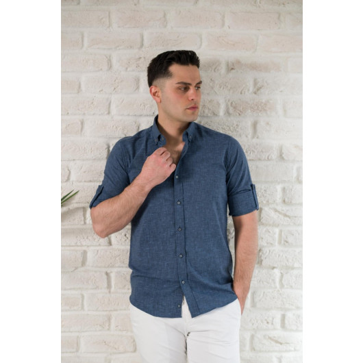 Advante Slimfite Collar Buttoned Summer Linen Men's Shirt