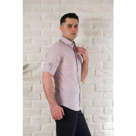 Advante Slimfite Collar Buttoned Summer Linen Men's Shirt