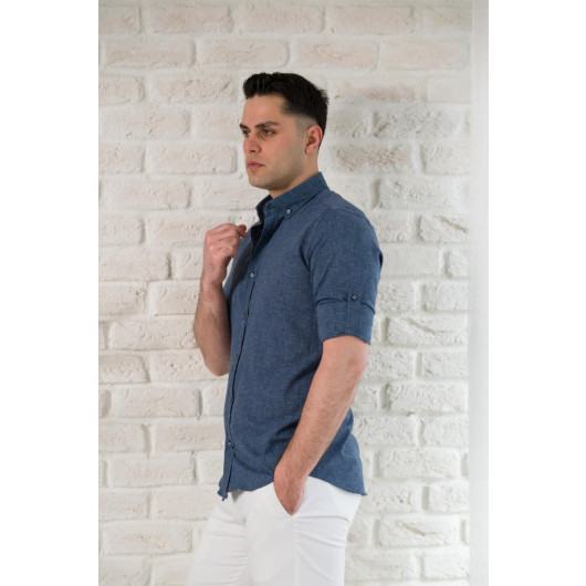 Advante Slimfite Collar Buttoned Summer Linen Men's Shirt