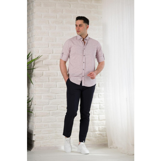 Advante Slimfite Collar Buttoned Summer Linen Men's Shirt