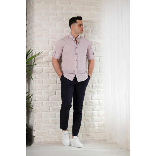 Advante Slimfite Collar Buttoned Summer Linen Men's Shirt