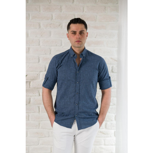 Advante Slimfite Collar Buttoned Summer Linen Men's Shirt