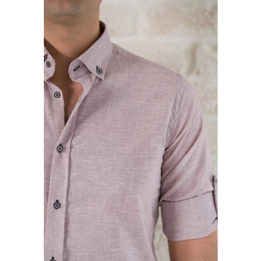 Advante Slimfite Collar Buttoned Summer Linen Men's Shirt