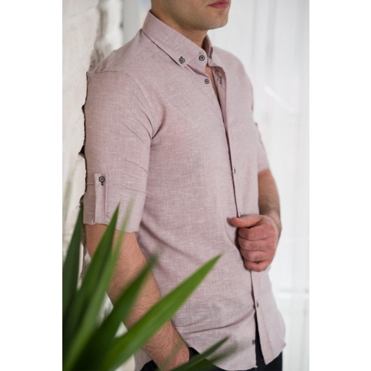 Advante Slimfite Collar Buttoned Summer Linen Men's Shirt