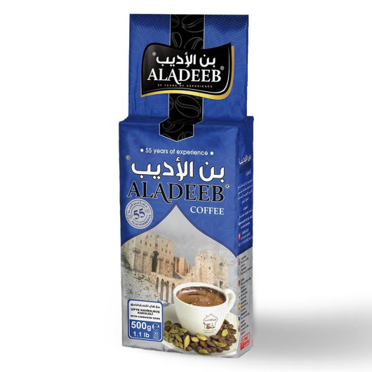 Aladeeb Coffee 500G Double Roasted Turkish Coffee With Extra Cardamole