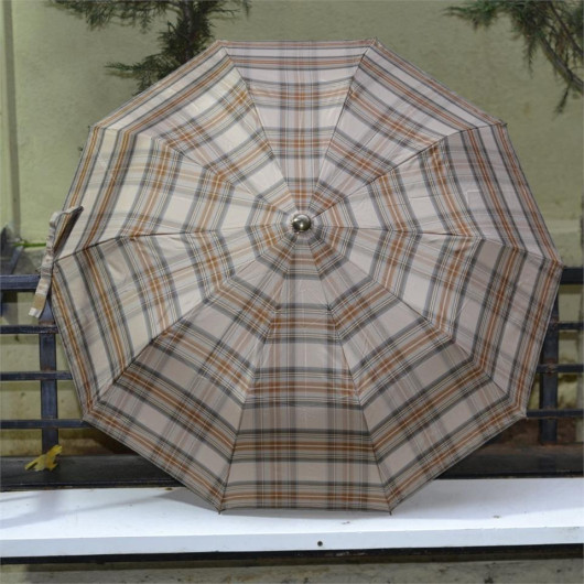 April Special Automatic 10 String Umbrella Beige