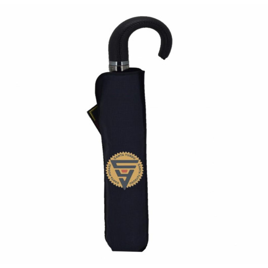 Elite Short Leather Walking Stick Handle 10 String Umbrella Black Handle