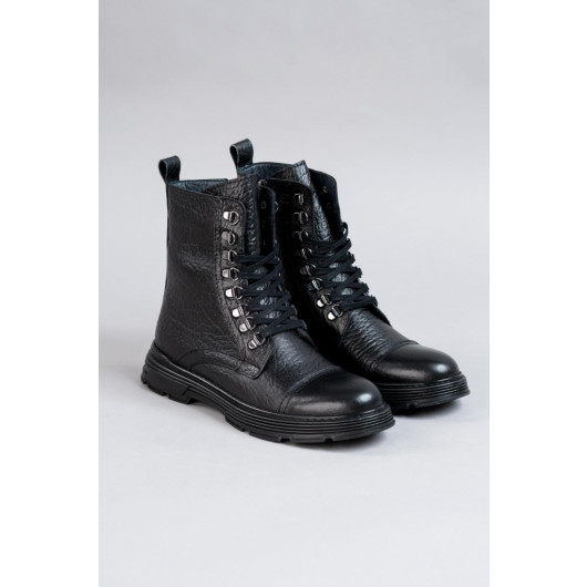 Lace-Up Leather Men's Boots