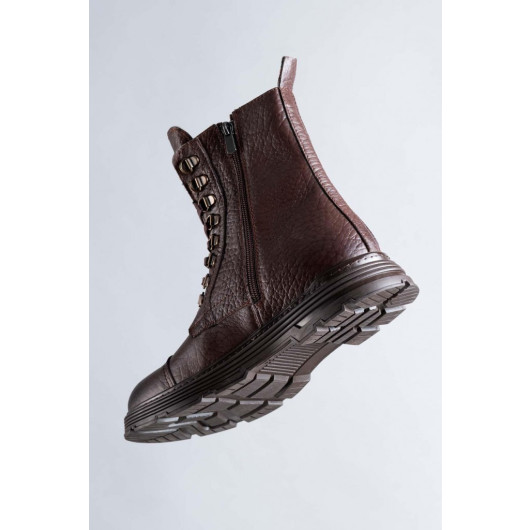 Lace-Up Leather Men's Boots