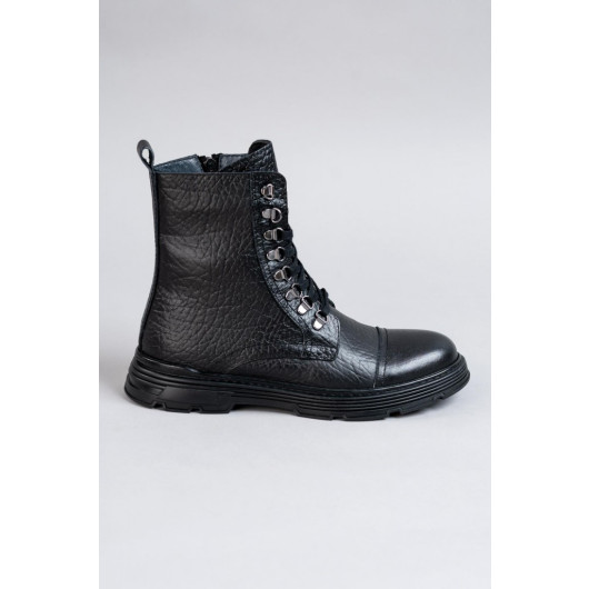 Lace-Up Leather Men's Boots