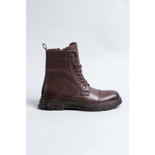 Lace-Up Leather Men's Boots