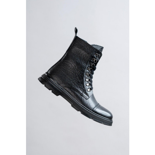 Lace-Up Leather Men's Boots