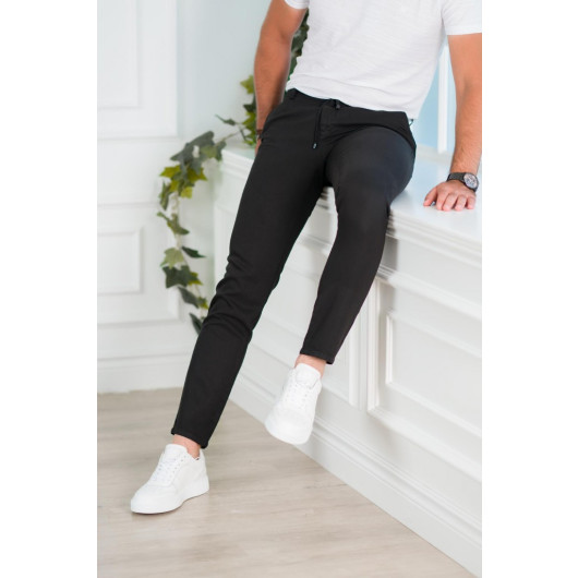 Elastic Waist Summer Thin Tencel Fabric Yarn Regular Fit Men's Jogger Trousers