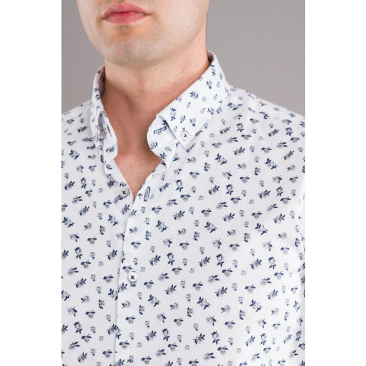 Bican Printed Patterned Collar Button Slimfite Men's Shirt