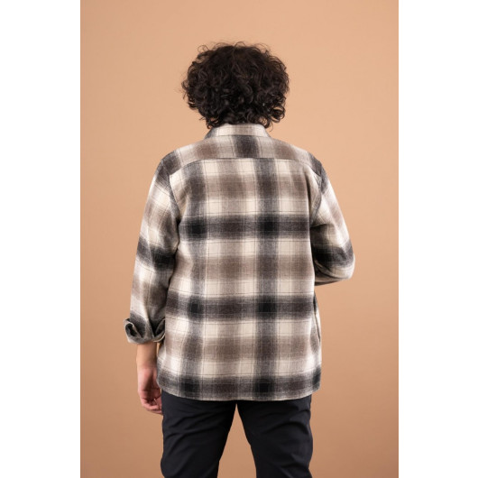 Bican Pocket Oversized Men's Lumberjack Shirt
