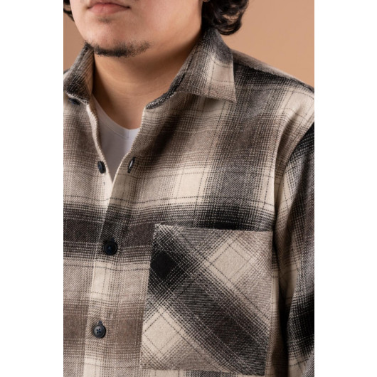 Bican Pocket Oversized Men's Lumberjack Shirt