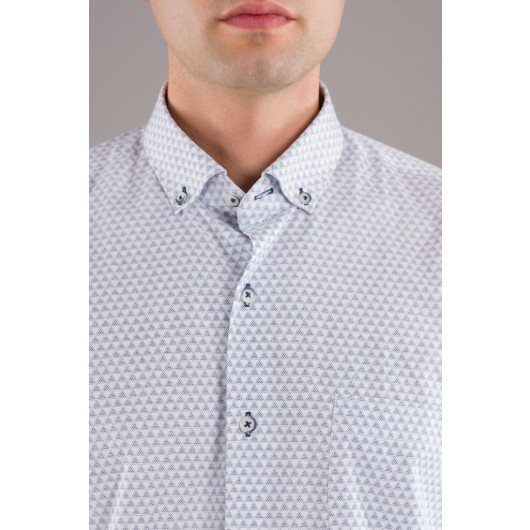 Bican Classic Cut Patterned Long Sleeve Shirt With Pockets