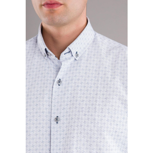 Bican Classic Cut Patterned Long Sleeve Shirt With Pockets