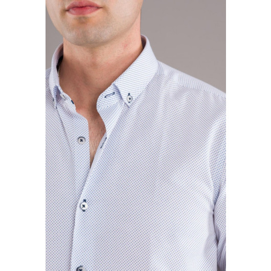 Bican Point Collar Button Slimfite Men's Shirt