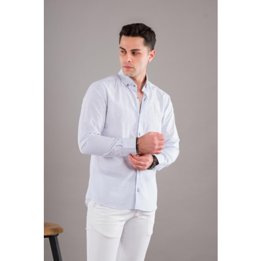 Bican Point Collar Button Slimfite Men's Shirt