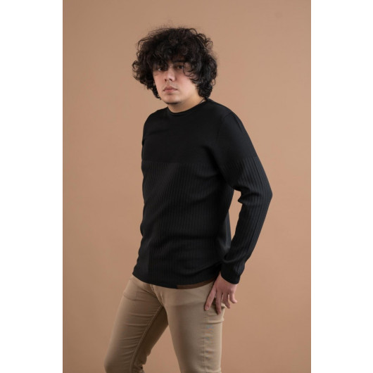 Cycle Collar Lycra Microfilament Fabric Slimfit Men's Sweatshirt