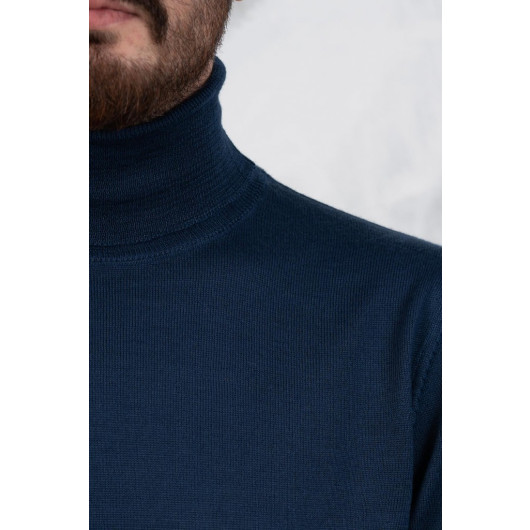 Men's Knit Sweater With Throat Slimfite