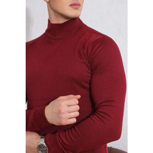 Brng Half Balikçi Slimfit Lycra Men's Sweater