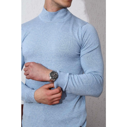 Brng Half Balikçi Slimfit Lycra Men's Sweater