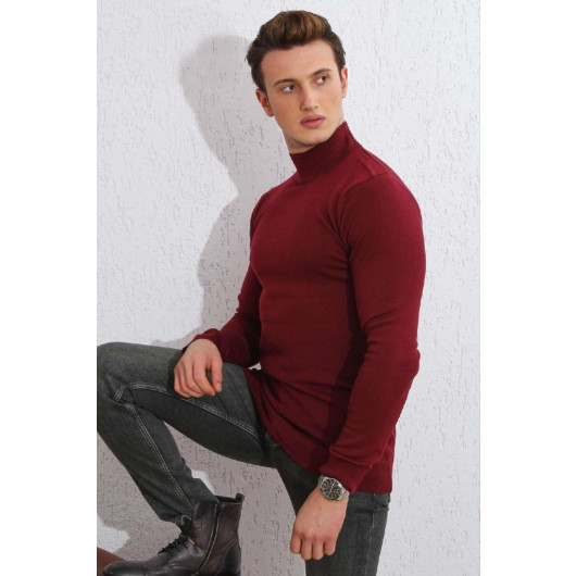 Brng Half Balikçi Slimfit Lycra Men's Sweater