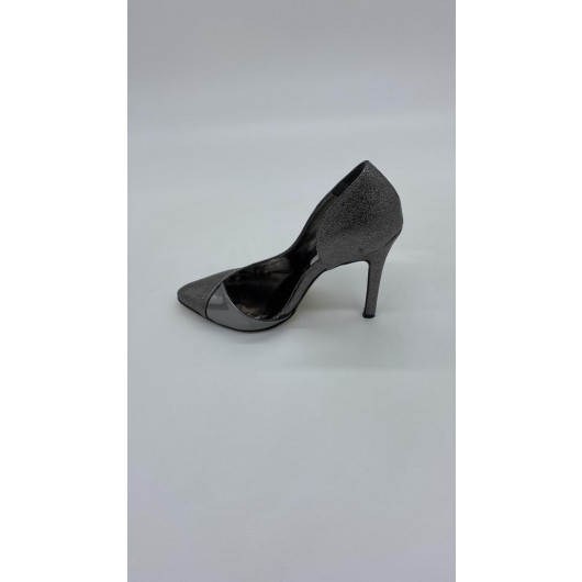 Women's Shoes With High Heels, Silver Color, Suitable For Evenings And Parties, Çagatay 052