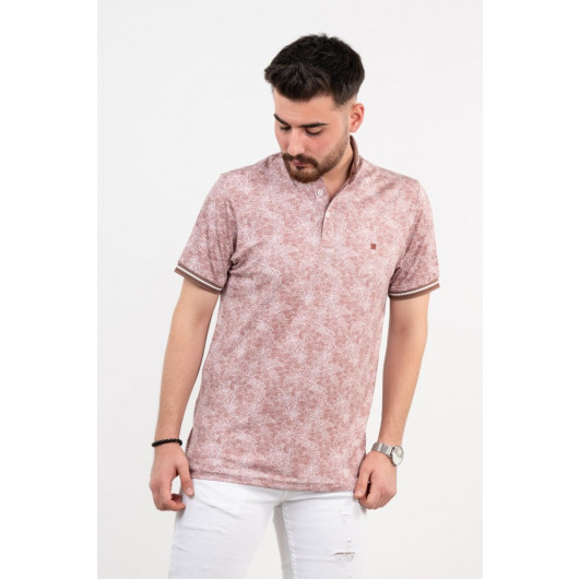 Patterned Lycra Digital Printed Slimfit Men's T-Shirt