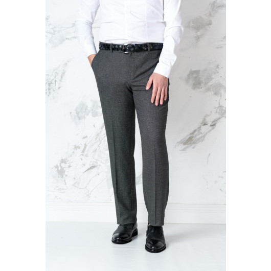 Textured Regular Fit Seasonal Men's Fabric Trousers