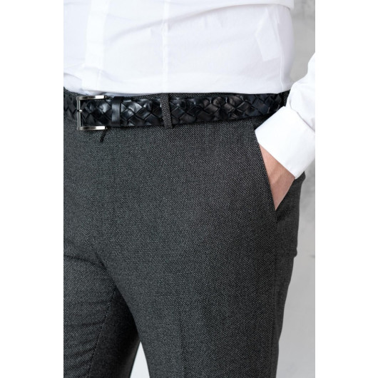 Textured Regular Fit Seasonal Men's Fabric Trousers