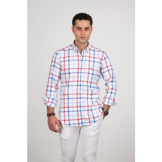 Dorss Regular Fit Cotton Collar Buttoned Plaid Premium Series Men's Shirt