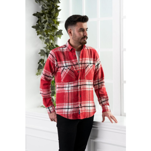 Dorss Slimfit Double Pocket Plaid Men's Lumberjack Shirt