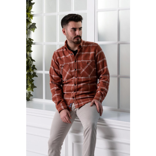 Dorss Slimfit Double Pocket Plaid Men's Lumberjack Shirt