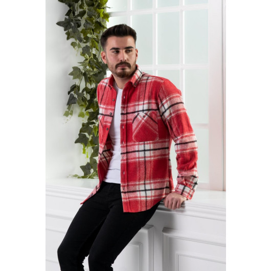 Dorss Slimfit Double Pocket Plaid Men's Lumberjack Shirt