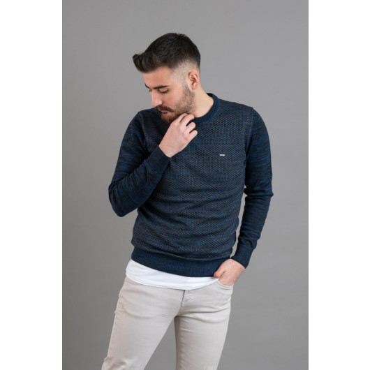 Dorss Slimfit Patterned Zero Collar Men's Knitwear Sweater