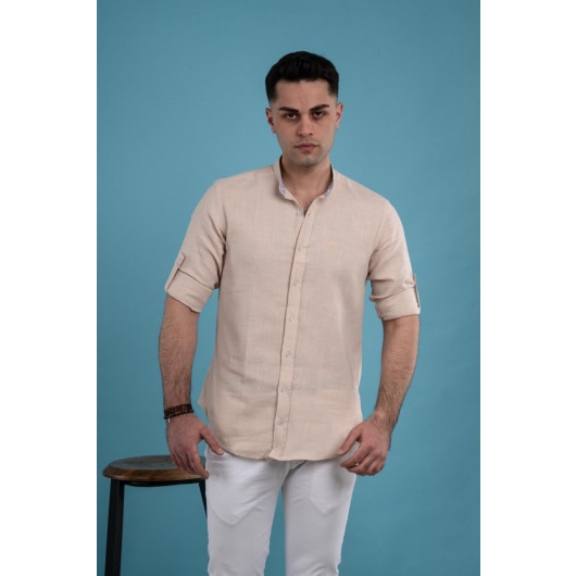 Dorss Slimfit Collar Linen Summer Men's Shirt