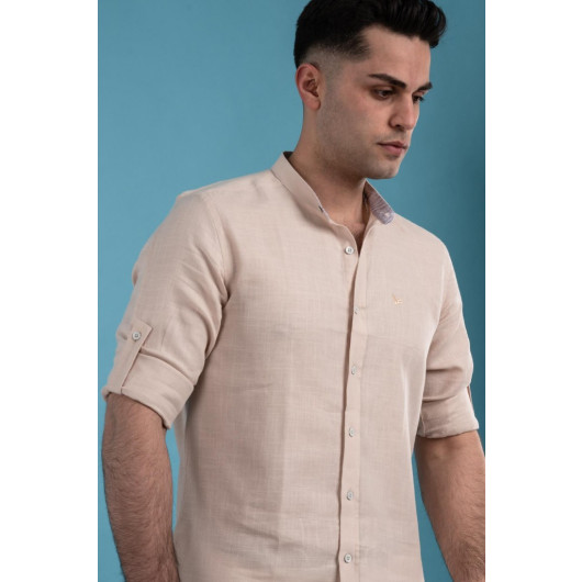 Dorss Slimfit Collar Linen Summer Men's Shirt