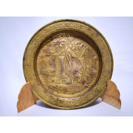 Antique Engraved And Decorated Copper Plate / Dish / Decorative Arts, Copper Plate / Antique Plate