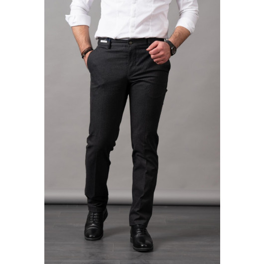 Ecer Regular Men's Fit Patterned Cotton Winter Trousers