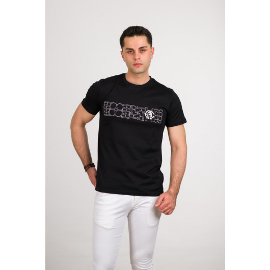 Ecer Regular Fit Superfine Cotton Zero Collar Printed Men's T-Shirt