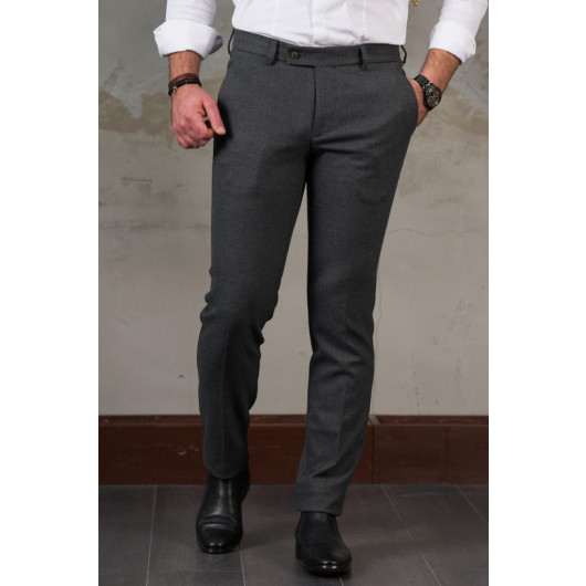 Ecer Regular Fit Side Pocket Piping Trousers Men's Fabric Trousers