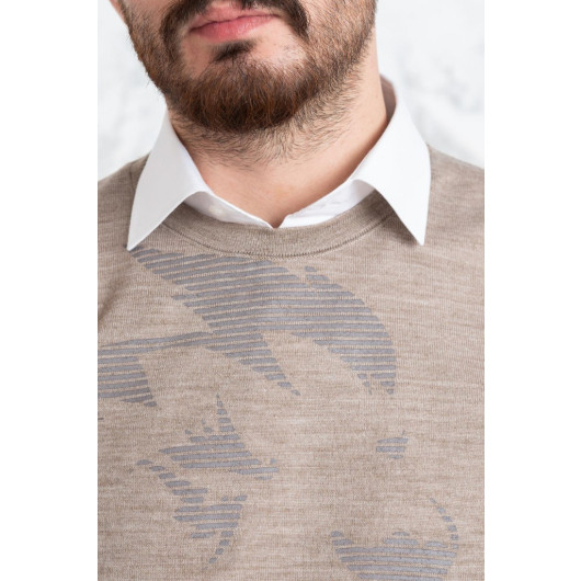 Ecer Slimfi̇t Zero Collar Thin Men's Knit Sweater