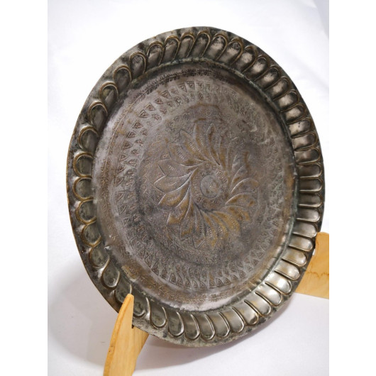 Antique Heritage Hand-Engraved Copper Plate/Plate/Plate/Decorative Arts,Copper Plate/Antique Plate