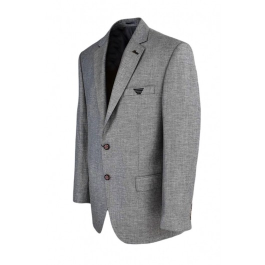 Men's Gray Single Blazer Jacket 4 Drop 1481-090