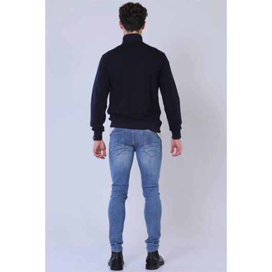 Men's Slim Fit Sweatshirt Lacivert