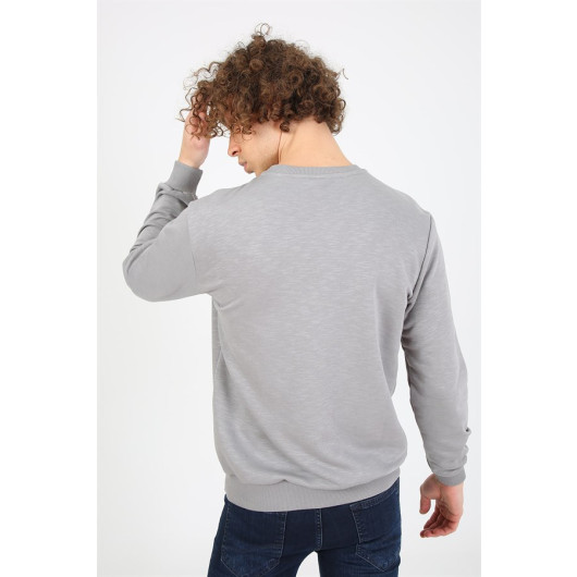 Men's Slim Fit Sweatshirt Ice Gray