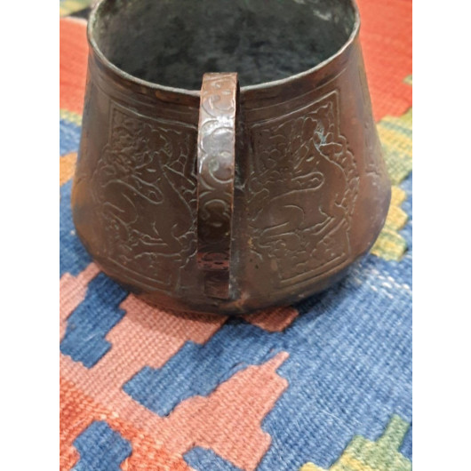 Antique Style Engraved Copper Mug / Mug